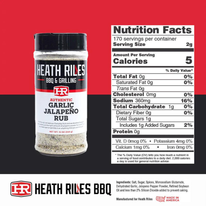 Garlic Jalapeño Rub Heat Riles 340 g