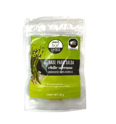 Base para Salsa Chile Serrano El Más Salsa 30 g